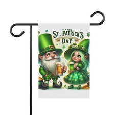 Gifts for Gardeners St. Patrick's Day Gnome Home Flag Porch Banner