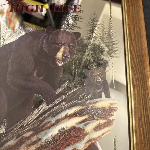 Miller High Life Bier Spiegelschild, Wildlife Serie, 1991 Der Schwarzbär, WI - Bild 6 von 16