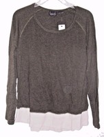 Woman's Long Sleeve Shirt / Top By Kersh - Moss Mix / Husked Tan Mix - Size: S Woman's Long Sleeve Shirt / Top By Kersh - Moss Mix / Husked Tan Mix - Size: S