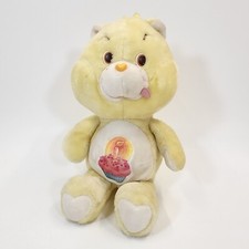 Care Bears Birthday Bear 16" Plush Stuffed Animal Vintage 1983 Kenner Yellow
