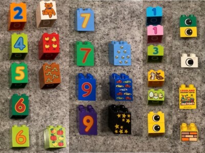 Lego Duplo replacement bricks 1 2 3 4 5 6 7 9 patterns Play with Numbers Train