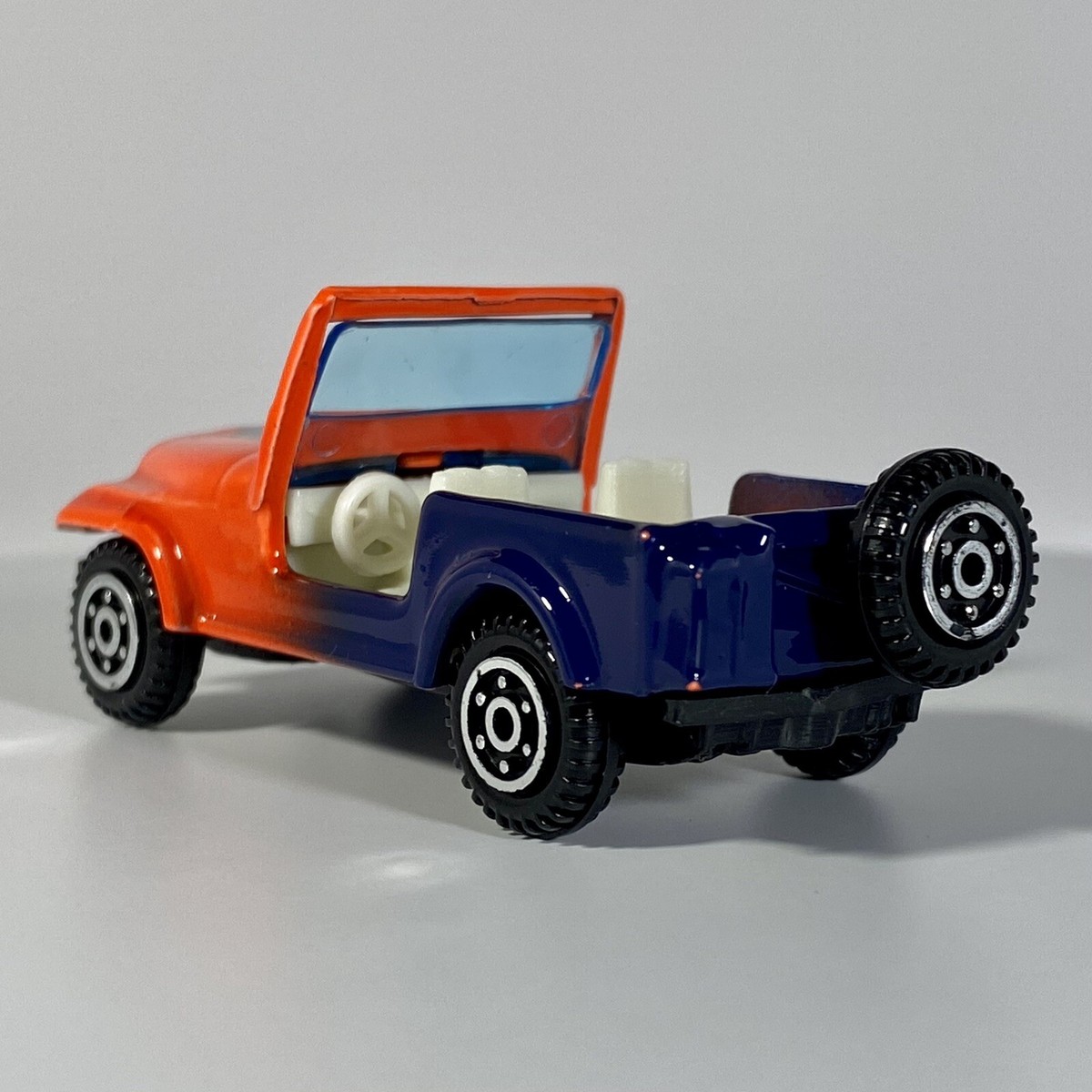 Yatming #1608 Jeep Convertible 1:64 Diecast Orange & Blue | eBay