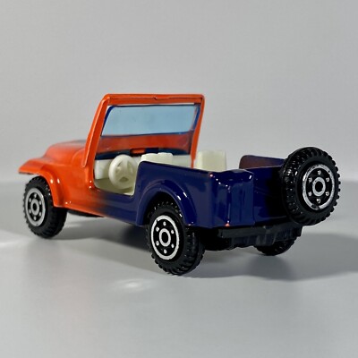 Yatming #1608 Jeep Convertible 1:64 Diecast Orange & Blue | eBay