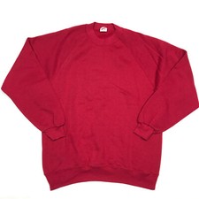 Vintage Jerzees Blank Red Made In USA Pullover Sweatshirt Mens XL 46