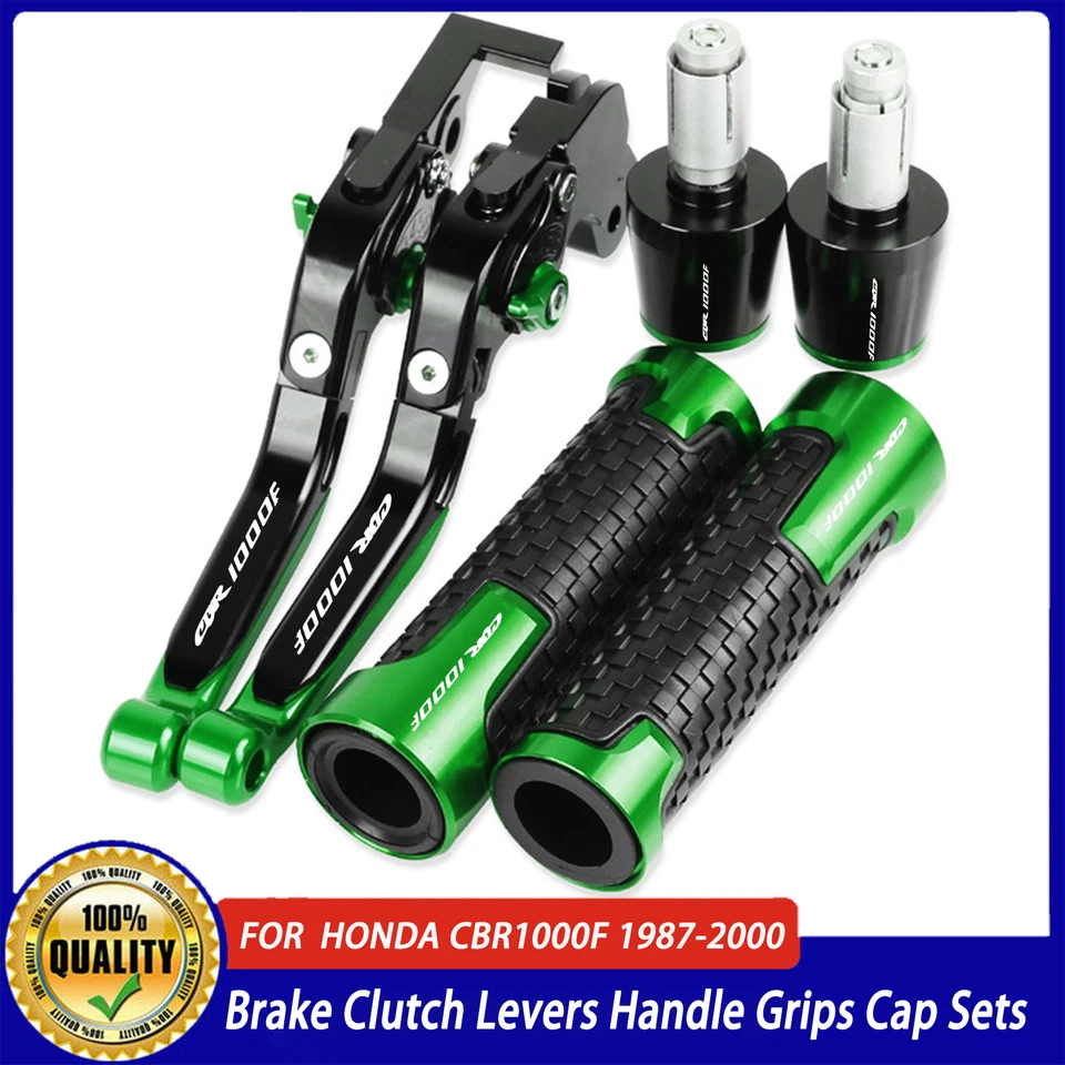 CNC Brake Clutch Levers Handle Grips Cap Sets For Honda CBR1000F 1987-2000 Foto 2 de 4
