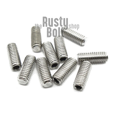 M3 x 8mm, Socket Set Screw Flat Point, A2 304 18-8 Stainless Steel