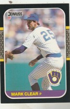 FREE SHIPPING-MINT-1987 Donruss Mark Clear #355 BREWERS PLUS BONUS CARDS