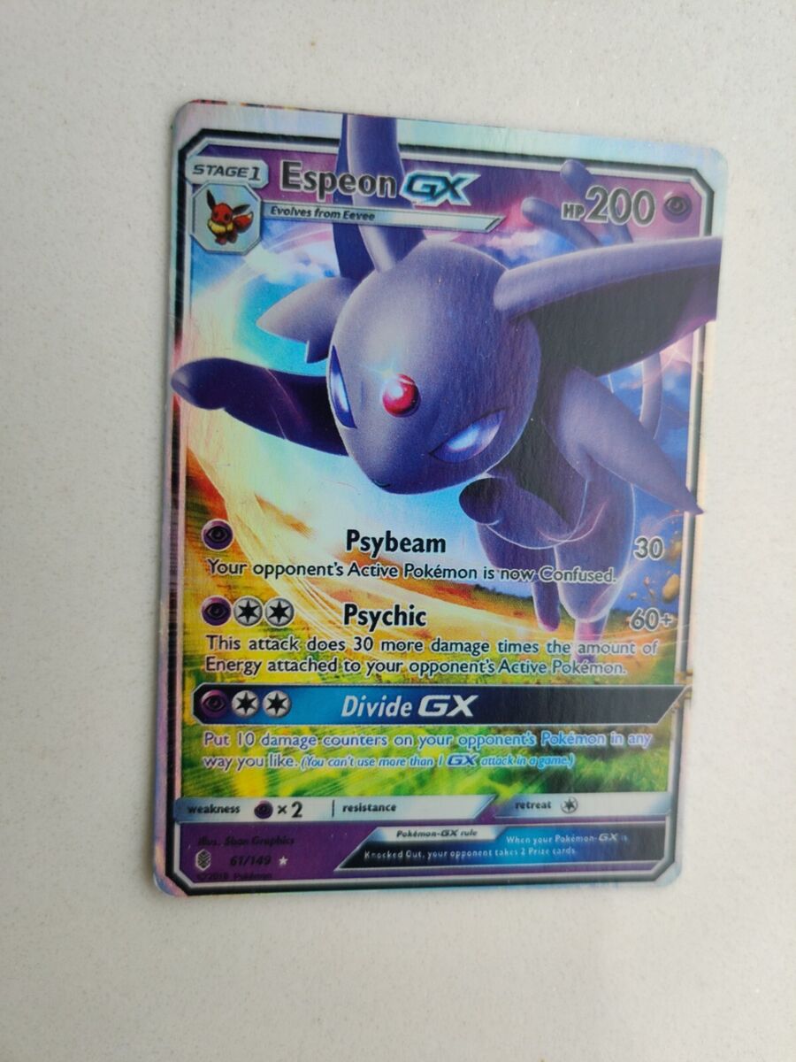 Pokemon Card Espeon GX Ultra Rare HP 200 61/149 2017 Stage 1 Pokemon Card Espeon GX Ultra Rare HP 200 61/149 2017 Stage 1