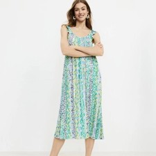 Loft Floral MIDI dress With Flutter Sleeves And Tie Belt 
