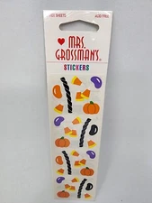 Vtg Mrs Grossmans Halloween Candy Corn Pumpkin Strip Stickers 3 Sheets NOS