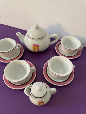 Vintage Barbie   Ponytail  Tea Set Mini Porcelain Mattel  12 Pieces 1991