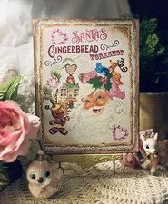 Santa's Gingerbread Workshop,  RETRO Pink Christmas, Handcrafted Plaque / Sign