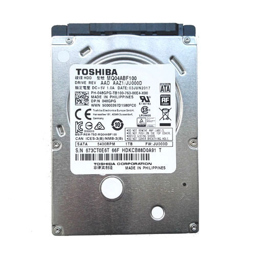 Toshiba MQ04ABF100, 2,5 inch, 1000 GB, 5400 rpm