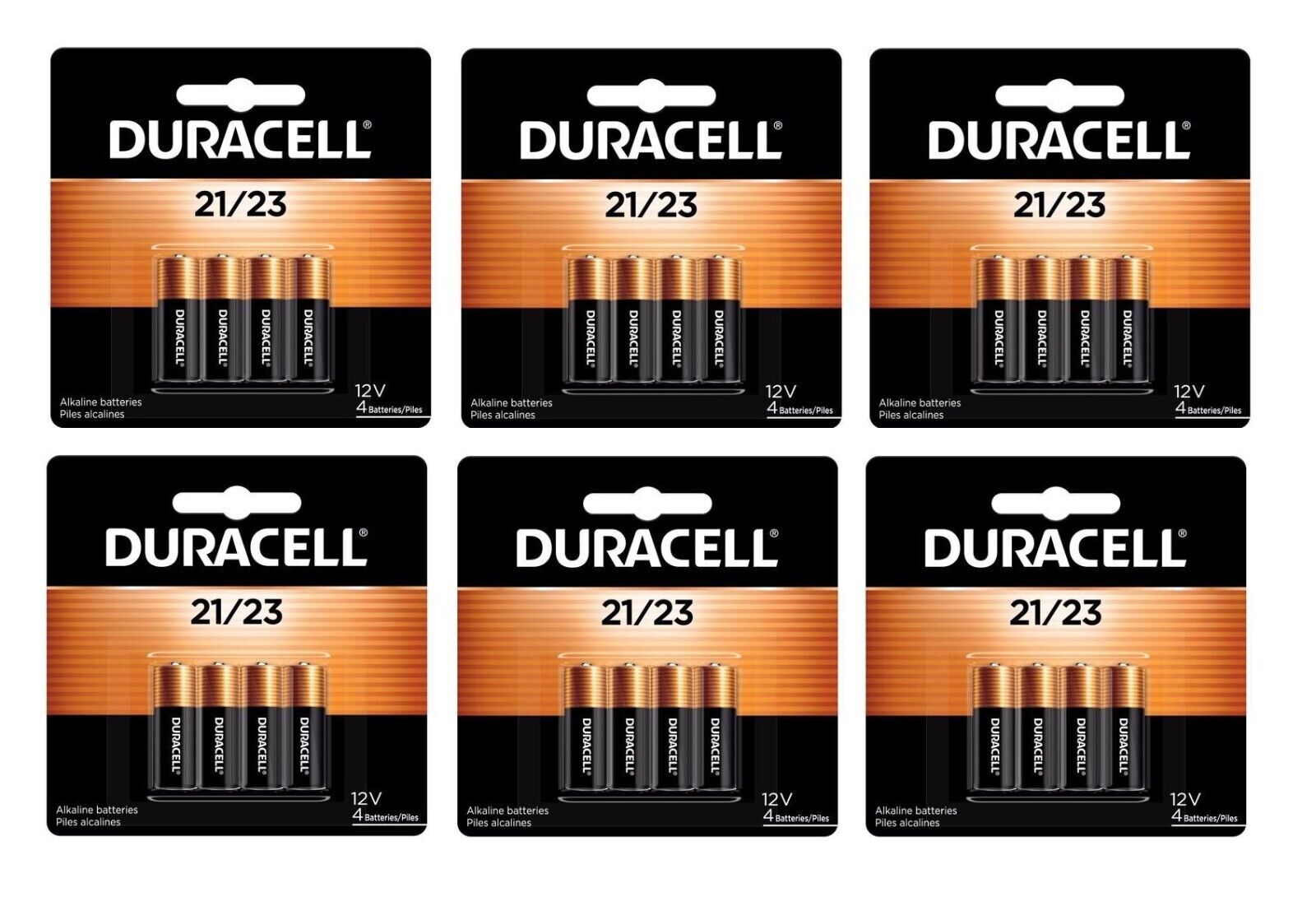 6 21/23 Duracell 12V Alkaline Batteries (8LR50, A23, MN21, Security)