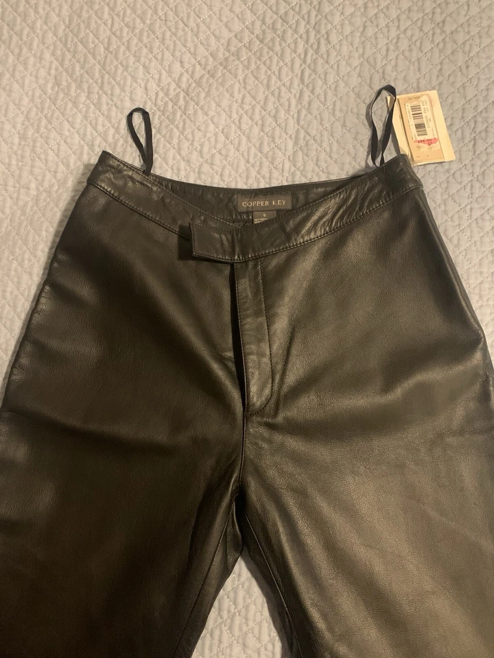 Copper Key Leather Pants Size 5 Black Straight Leg Pockets Mid Rise - Image 3 of 4