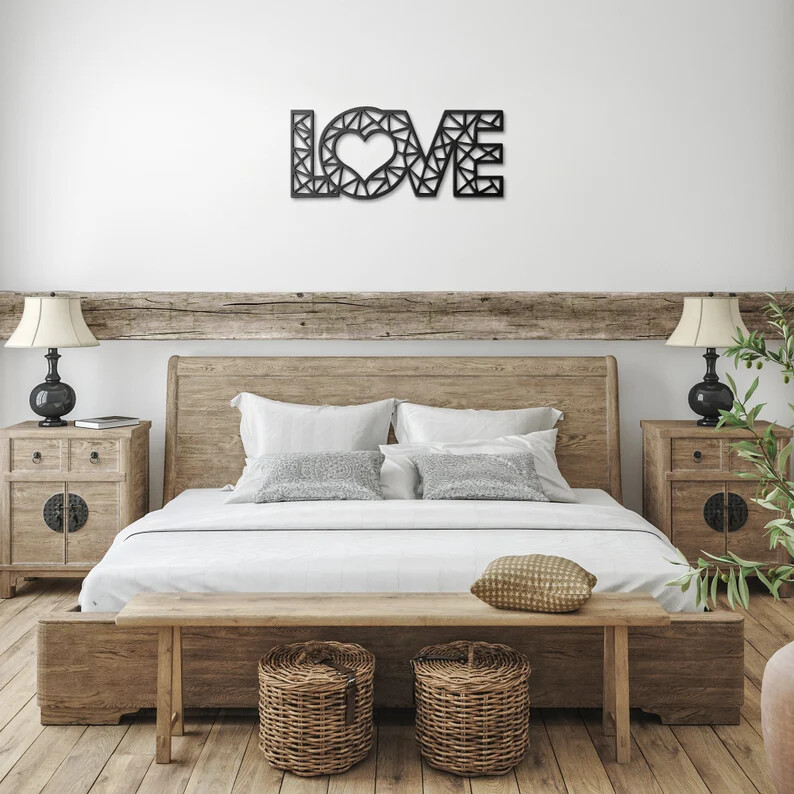 3D Metal Acrylic USA LOVE Silhouette Wall Art Home Decor-image