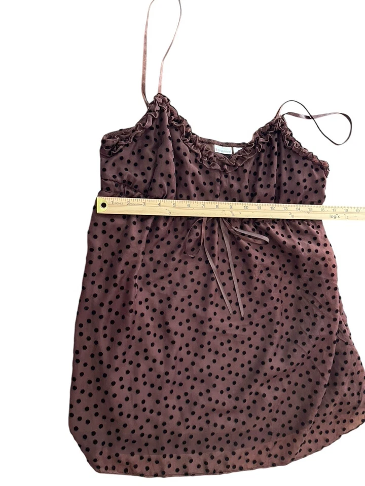 Camisón sin mangas Y2K No Boundaries Junior 15/17 Babydoll a lunares marrón Foto 4 de 4