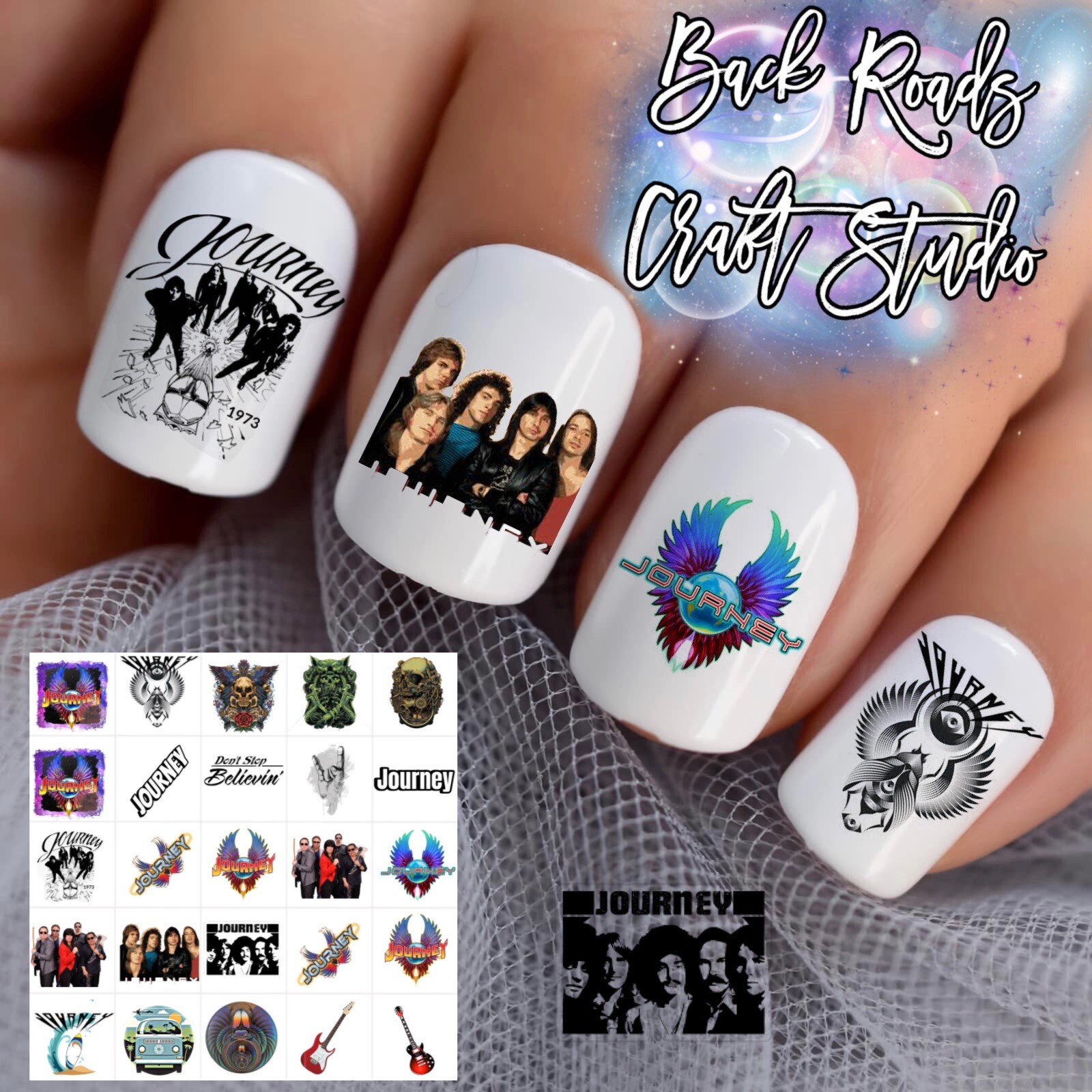 Journey Waterslide Nail Decals Set Of 50 Instructions & Bonus