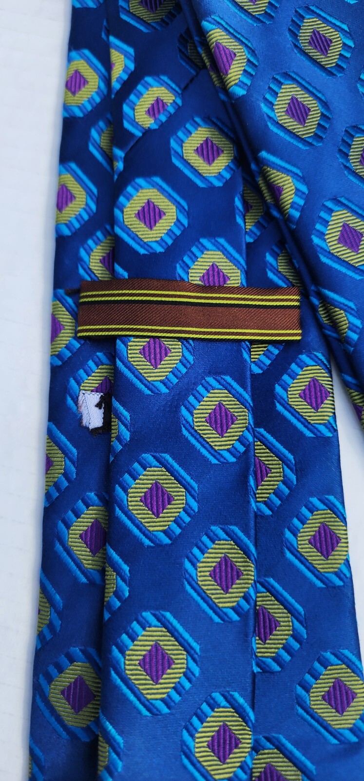 Unknown Designer Beautiful Blue Patterned 100% Si… - image 6