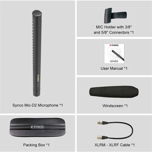 SYNCO Mic-D2 Hyper-Cardioid Condenser Shotgun Microphone For