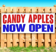 CANDY APPLES NOW OPEN Advertising Vinyl Banner Flag Sign Many Sizes