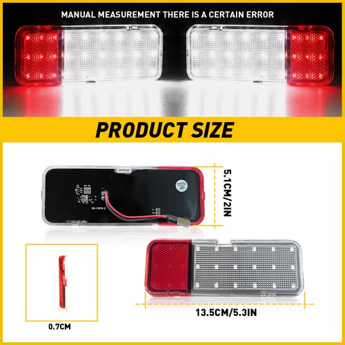 2PCS FOR 1997-2002 Ford Expedition Interior Door Courtesy Entry Light Lens 27LED - Picture 3 of 20