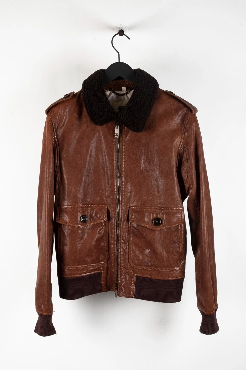 Giacca da uomo in pelle Burberry London taglia 52R (L) S448