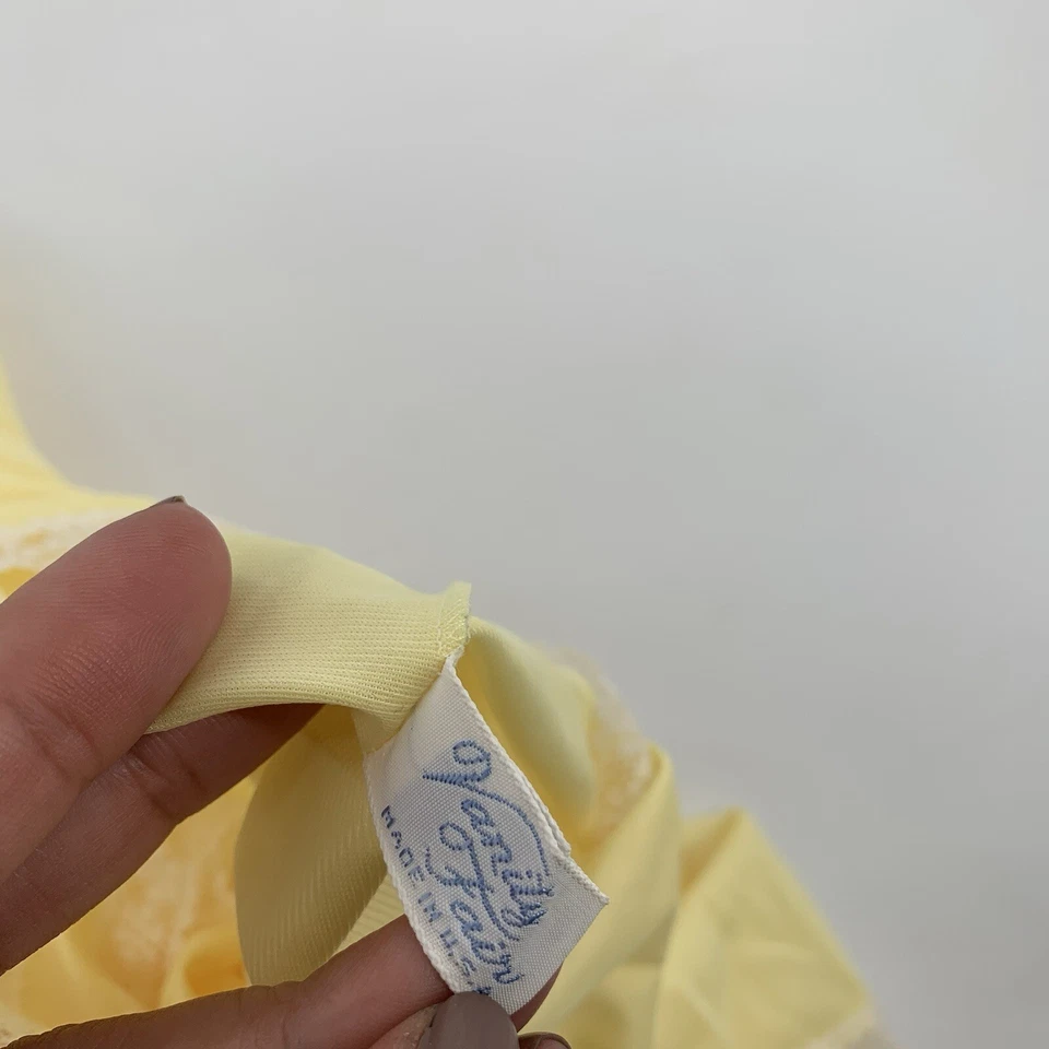 Vestido de Noche Babydoll Bordado Vanity Fair Vintage Años 60 Mediano Lt Amarillo Foto 3 de 4