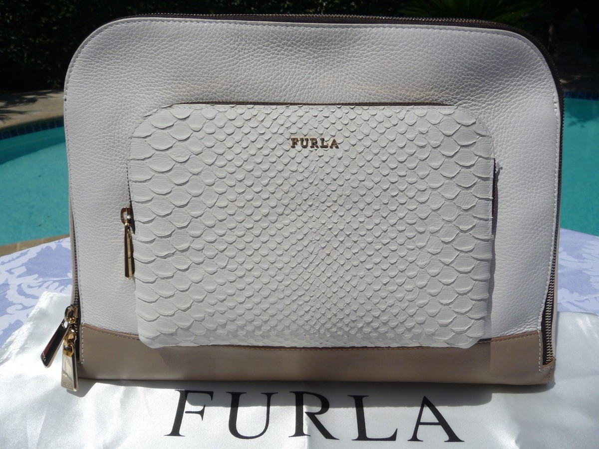 Sac Bandoulière Furla Frida En Cuir De Veau Blanc - NEUF Avec étiquettes