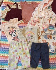 Baby Girl Clothing Lot Bodysuits Pants Dress Carters Disney 16pc 0-3m NB