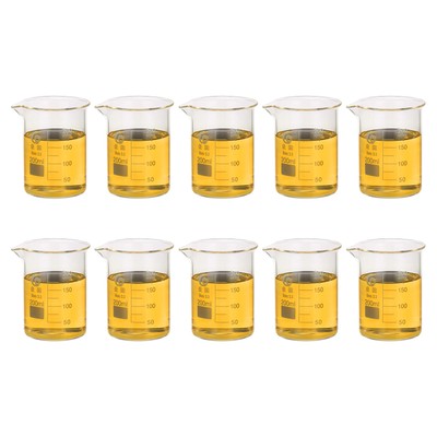 10Pcs 200ml 3.3 Borosilicate Glass Graduated Low Measuring Cup with Spout Clear