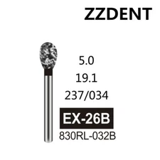 100x EX-26B Large Pear Egg Shape Black Super Coarse Grit FG Dental Diamond Burs