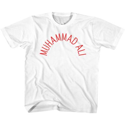 Kids Muhammad Ali Arch Text White Icon Shirt
