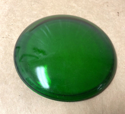 A Green  4 5/8'' Glass Lens - Traffic, Railroad, Nautical, Auto