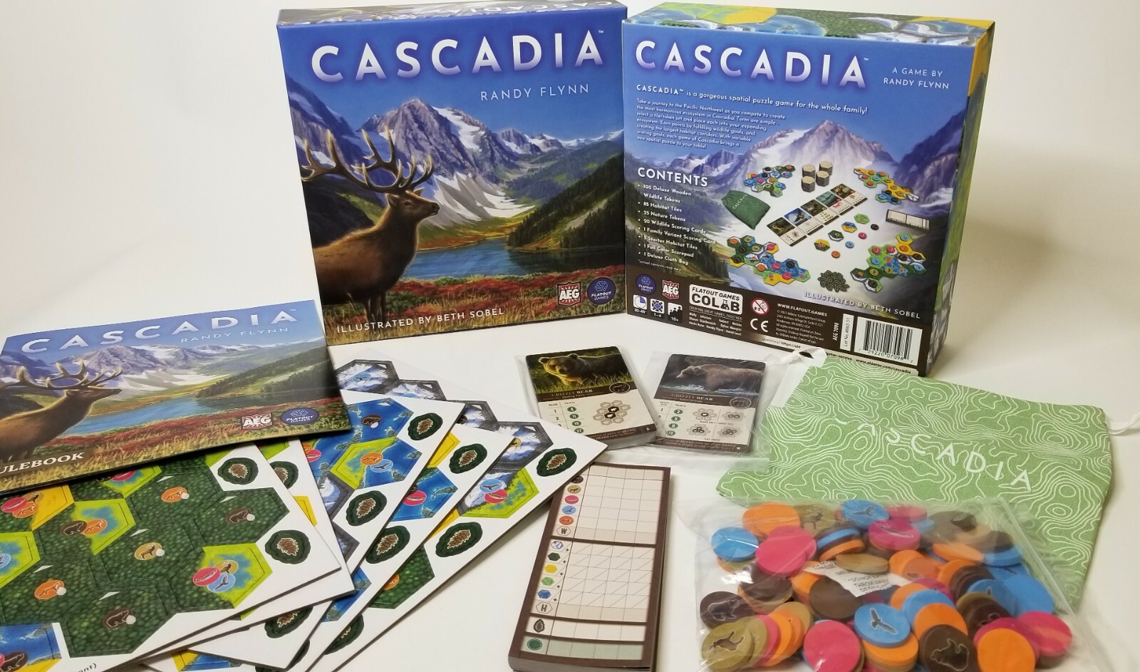 Cascadia + Kickstarter Promo Cards by Flatout Games / AEG SEALED eBay