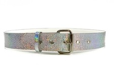 Glitter Rainbow Holographic Pride Rave Belt Punk Goth Metal Vegan Funk Plus USA