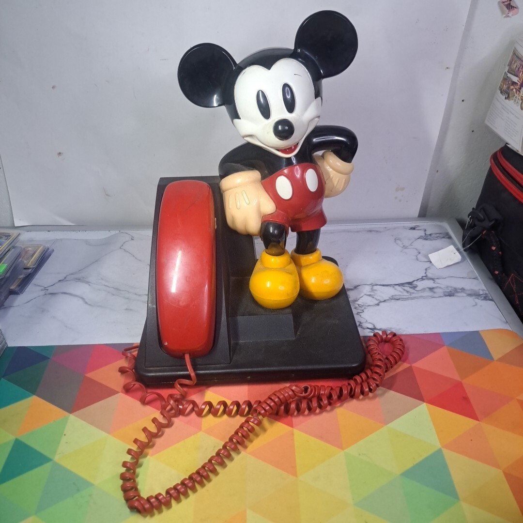 ディズニー ミッキーマウス プッシュボタン式固定電話電話器 AT&T 使用可 ディズニー ミッキーマウス プッシュボタン式固定電話電話器