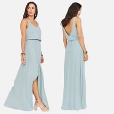 Show Me Your MuMu Kendall Maxi Dress Size Small Womens Silver Sage Crisp