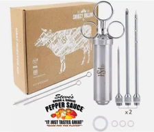 Meat Marinade Injector Kit with Extra Needles & O-rings In Presentation Gift Box