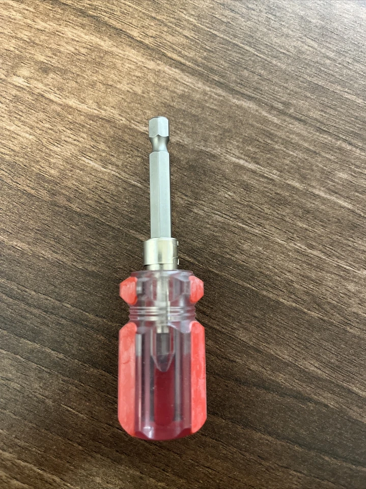 Red Stubby 2inch Screwdriver Holder With Hexagon Head - Image 2 of 4