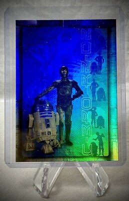 2002 STAR WARS - C-3PO & R2-D2 - Topps Attack of the Clones #8 - Prismatic Foil