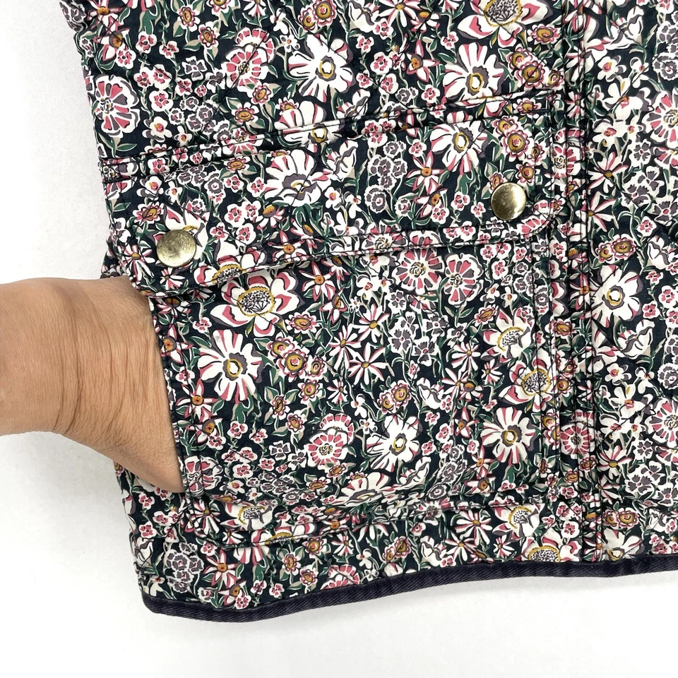 J. Chaleco Acolchado Crew Liberty Catesby Floral Excursión Talla XS Bolsillos Forrados Foto 4 de 4