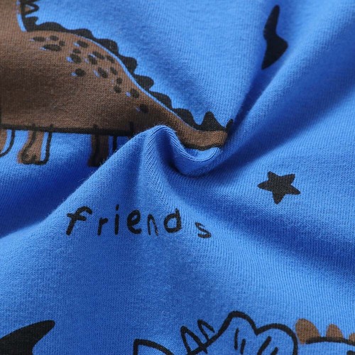 Newborn Boys Baby Clothes Dinosaur Short Sleeve Tops Stripe Shorts Cotton Outfit - Picture 16 of 18