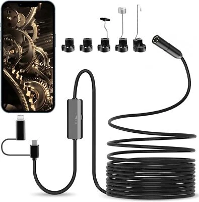 CAREJOY HD Endoskopkamera 1920P wasserdicht mit 8 LED für iPhone/Android 5m flexibel
