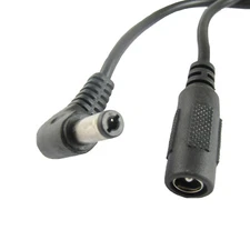 DC Power Right Angle 5.5mm x 2.1mm Male Plug to Female Jack Adapter Cable 15cm