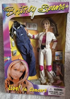 Britney Spears Doll Live in Concert Doll White & Pink Jumpsuit 1999 #20100 Nrfb