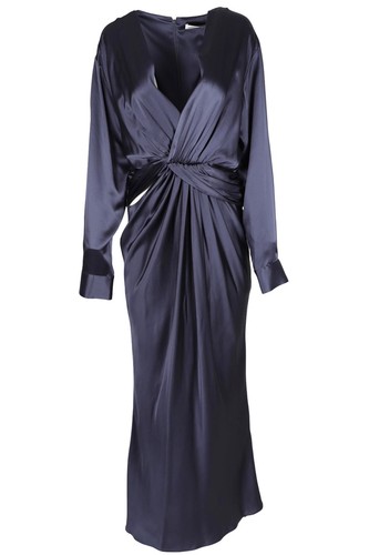CHRISTOPHER ESBER MARINEBLAUES SEIDENMAXIKLEID LARGE