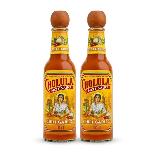 Cholula Garlic Chilli Hot Sauce 150ml Authentic Mexican Pack of 2