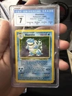 Blastoise Base Set 2/102 Unlimited Holo Rare Pokemon Graded Slab CGC 7 with sub