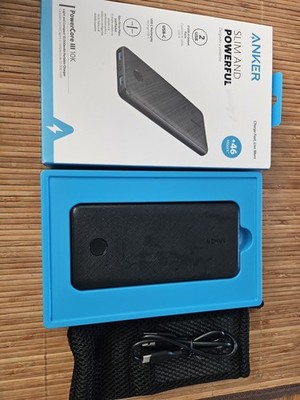 Anker  PowerCore III 10K mAh USB-C Portable BatteryModel : A1247 Charger - Black